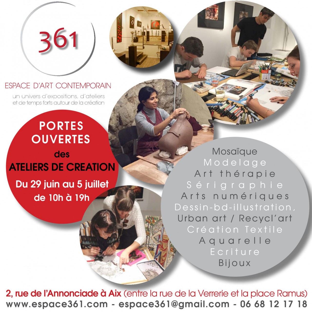 Portes ouvertes ateliers de créations espace 361 2015