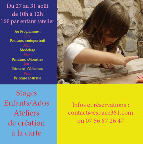 Flyer stages enfants août