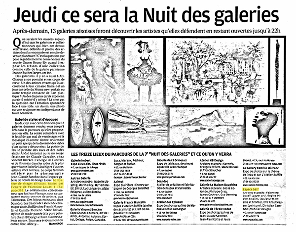 (Français) Article de "La Provence"